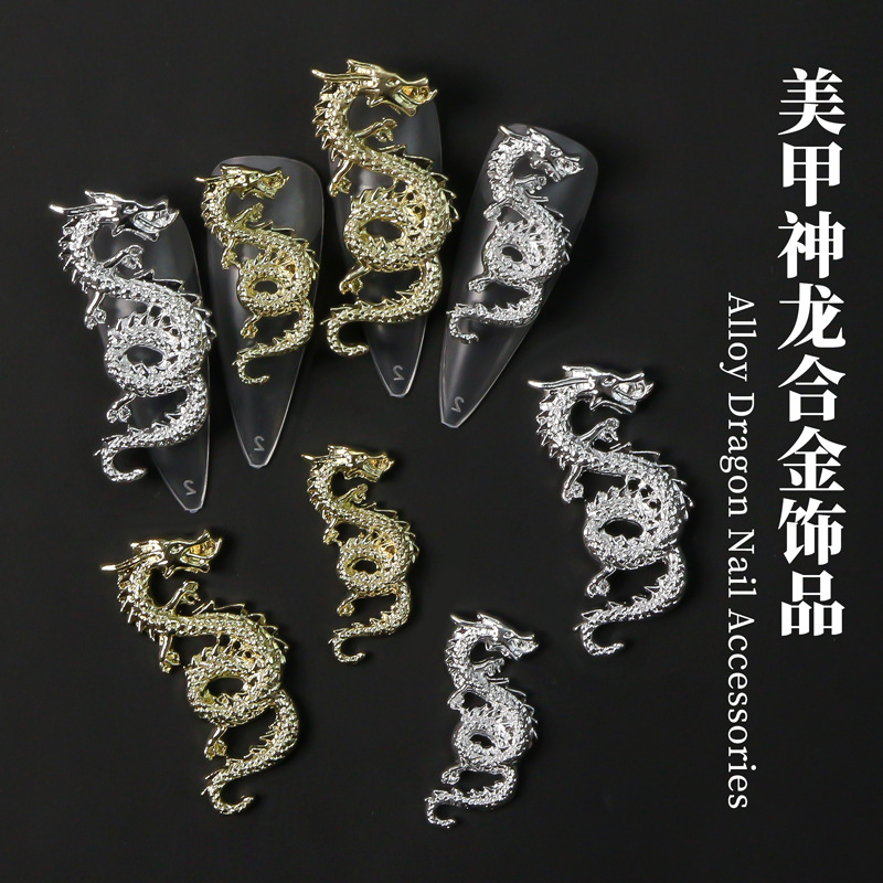 Trending Tech Accessories - 10PCS Gold Silber Metall Chinesischen Drachen