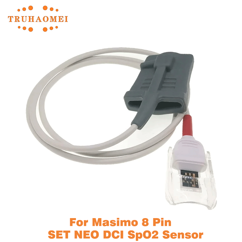 Top Tech Accessories - Wiederverwendbarer SpO2-Sensor 8-Pin Rot Kurz Erwachsene